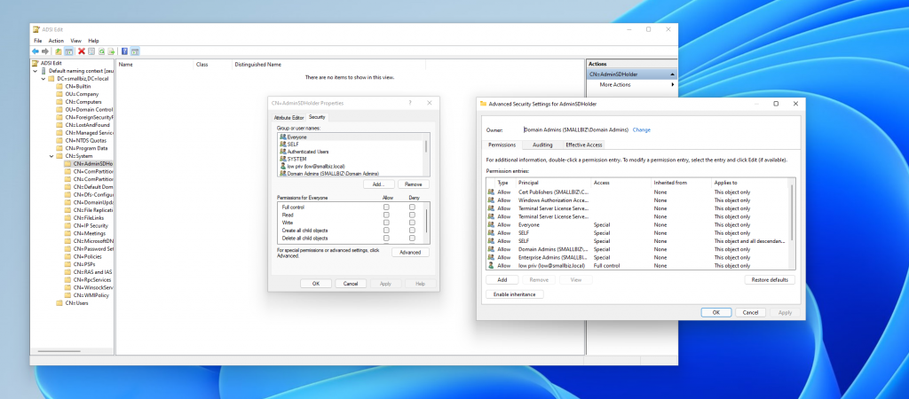 adsiedit trusted domain object